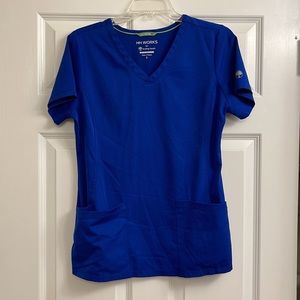 Healing Hands Galaxy Blue Scrub Top (Small)